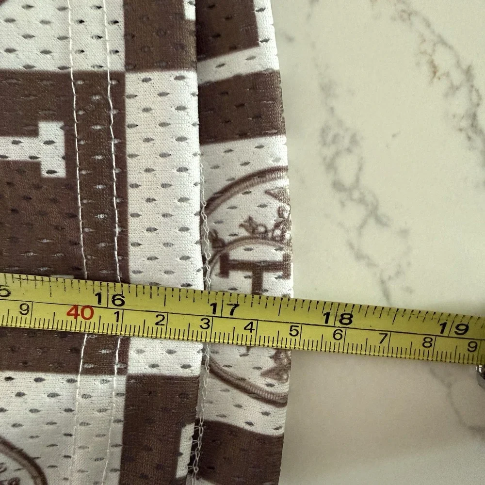 BRAVEST STUDIOS SHORTS Size Large HERMES Brown/White NBA HOOP